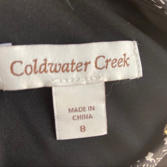 NWT Coldwater Creek b&w floral dress sz 8 - Picture 4 of 5
